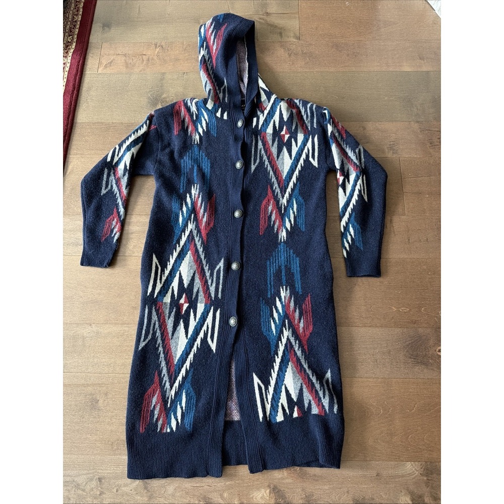 Ariat Hooded Cardigan Women Large Long Oversized Saratoga Wool Blend
